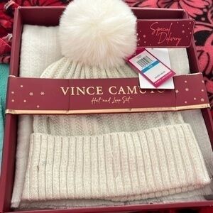 Vince Camuto Women’s Cream Hat And Loop Set One Size NWT Vince Camuto Textured Stripe Brimless Floppy Hat | HSN main image 4